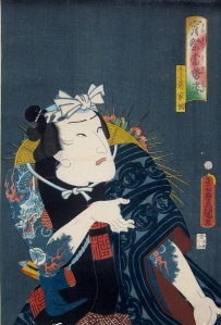 Kunisada, Ichimura Uzaemon XIII as Tekomae Kakitsu