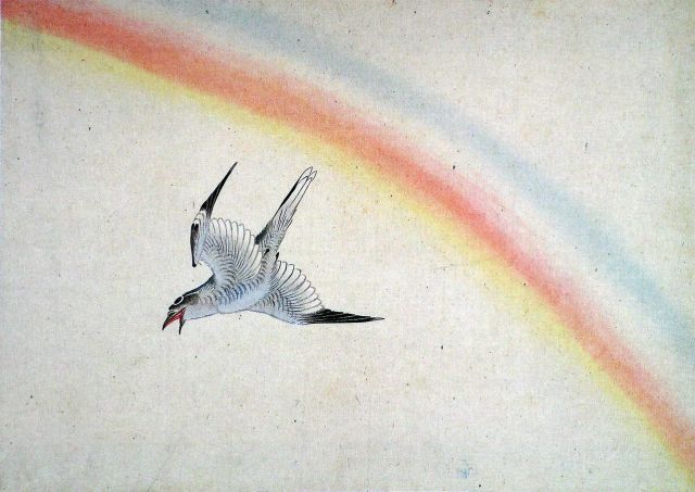 Hokusai, A Cuckoo and Rainbow