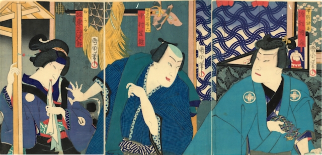 Kunichika, Bando Mitsugoro in a scene from the Chushingura, 1868